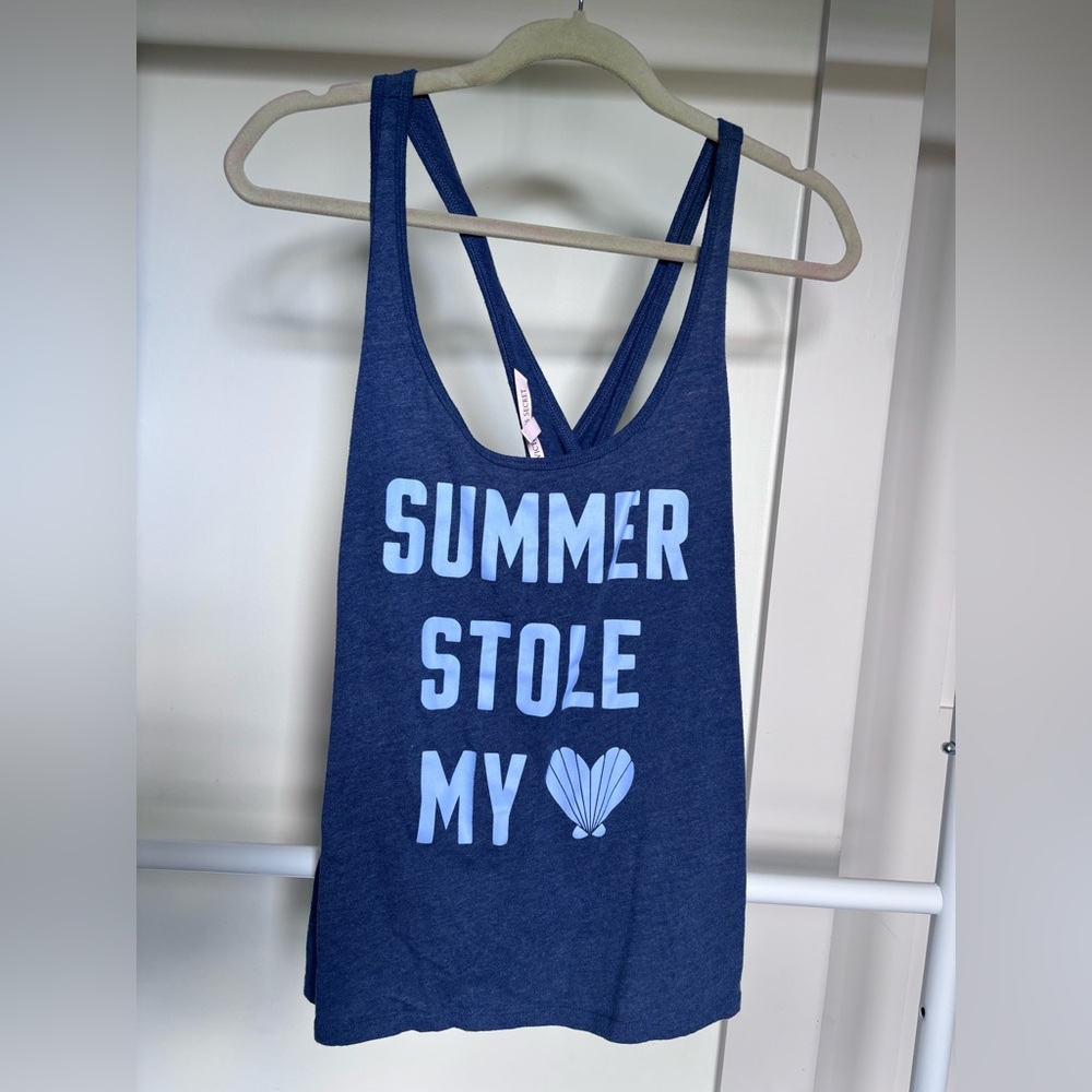 Victoria's Secret Blue Graphic Tank Top